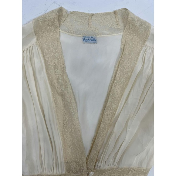 Vintage 1940s Dressing Gown Robe Boudoir Lace Housecoat - Picture 5 of 5